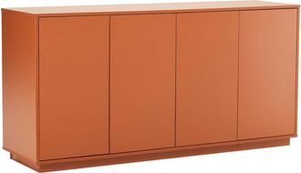 Oviala Aparador moderno rectangular de 4 puertas 160 cm ladrillo