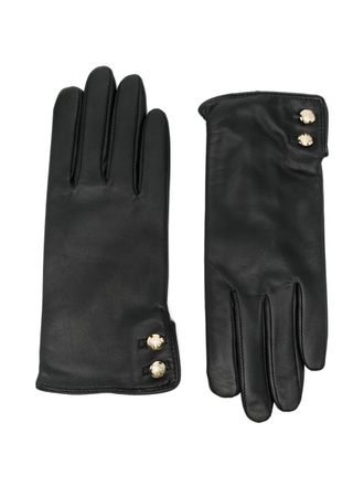 Polo Ralph Lauren buttoned glove - women - Sheepskin - M - Black