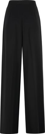 Max Mara Womens Laccato Cady Trousers Black Triacetate Wide-Leg