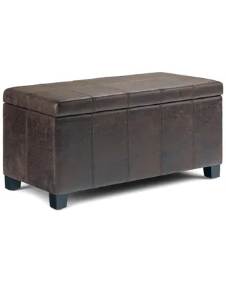 Simpli Home Dover 36in Contemporary Rectangle Storage Ottoman Bench