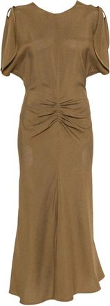 Victoria Beckham Bela Ruched Midi Dress
