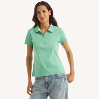 Nautica Womens Zip-Up Polo