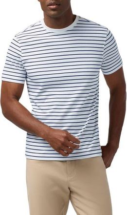 Mizzen+Main Palmer White Navy Stripe Pima Cotton T-Shirt at Nordstrom, Size X-Large