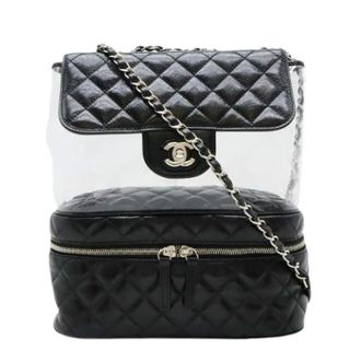 Chanel Pre-owned Leren/Vinyl Matelasse Coco Mark Schoudertas A57826 - Dames - Pre-owned - Zwart - Maat: ONE Size Vinyl