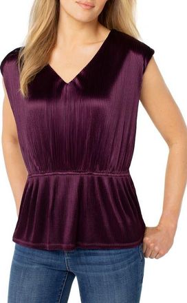 Liverpool L.A. Dolman Sleeve Peplum Top in Dark Wine Berry at Nordstrom, Size X-Small