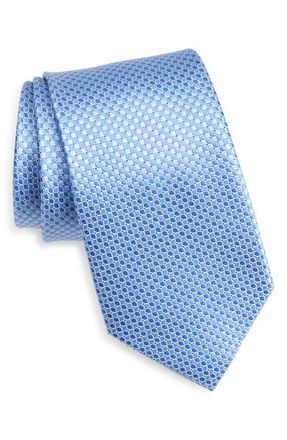 Nordstrom Solid Textured Silk Tie in Light Blue at Nordstrom