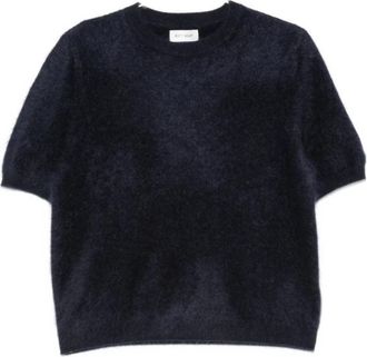 Soft Goat Ronde hals trui met korte mouwen - Dames - Ronde hals truien - Blauw - M - Truien & Vesten