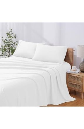 Modern Threads Solid 4-Piece Microfiber Sheet Set in White at Nordstrom Rack, Size California King
