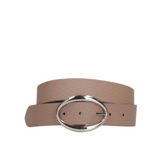 Orciani Belts, female, Beige, Size: 85 CM Grained Leather Reversible Belt with Oval Buckle