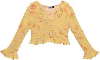 Rixo Womens Amaya Top In Waterblossom Yellow