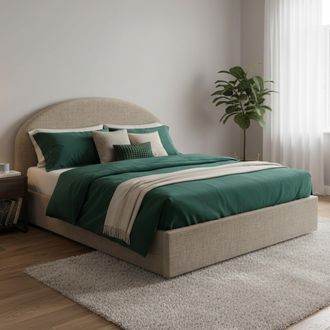 Dmora Dmora - Cama Matrimonial Dadamol, Cama Contenedor Con Revestimiento De Tela, 100% Made In Italy, Apertura Frontal, Con Colch&oacute;n Cm 160x200 Incluido, T&oacute;