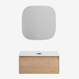 Sklum Sklum - Conjunto De Mueble De Ba&ntilde;o En Madera De Fresno Tedrik