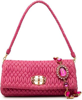 Miu Miu Pre-owned Miu Miu Matelasse Nappa Crystal Chain Satchel Ladies HYZQGOVL9JYI9AJA