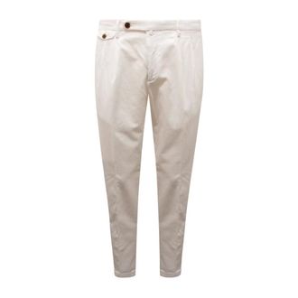 BRIGLIA 1949 Chinos, male, White, Size: M Bg02 Easy Cotton/Linen Trousers