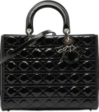 Dior Pre-owned Dior Large Patent Cannage Lady Dior Ladies HO076TUK0R1JSYZ0