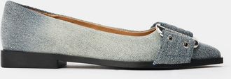 Steve Madden Womens Grail Textured Block Heel Pumps in Blue Denim - Size UK 5