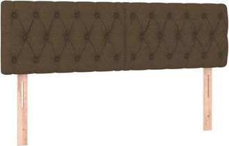 vidaXL Cabecero Con Led De Tela Marr&oacute;n Oscuro 160x7x78/88 Cm Vidaxl