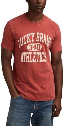 Lucky Brand Athletics Flocked Logo Graphic T-Shirt in Cinnabar at Nordstrom, Size Xx-Large