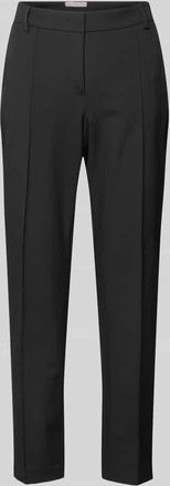 Christian Berg Slim Fit Stoffhose mit Bügelfalten in Black, Größe 34