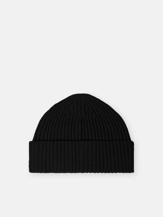 Stone Island L2S15N100002S00C3V00 Ribbed Knit Beanie - Black