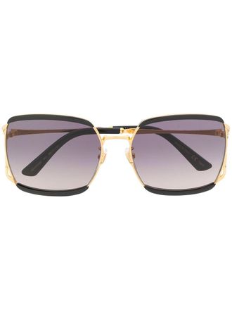 Gucci Zonnebril met gestreept detail - Zwart
