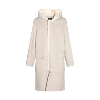 Mackage Abraham Heavy Double Face Wool Lange Jas met Capuchon - Heren - Parka Jassen - Beige - 2XS - Wol - Jassen