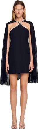 Sandro Short cape dress with rhinestones in Black at Nordstrom, Size 40 Eu