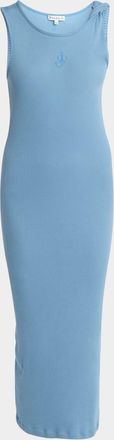 J.W.Anderson Anchor Embroidered Body-Con Twisted Strap Midi Dress