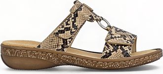 Rieker 628p9-20 Womens Ankle Strap Sandals Brown Textile - Size UK 7.5
