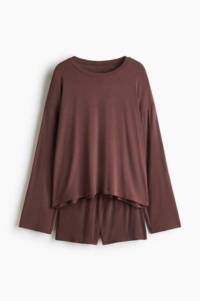 H&M Modal Pyjamas in Dark Brown at Nordstrom, Size Xx-Small