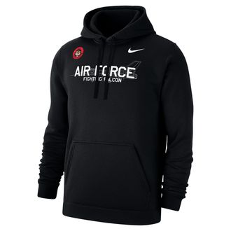 Nike Air Force Club Fleece Nike Mens College Pullover Hoodie in Black | M31777AFRG-BLK