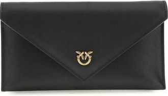 Pinko Zwarte Kalfskleren Bos Taurus Clutch Tas