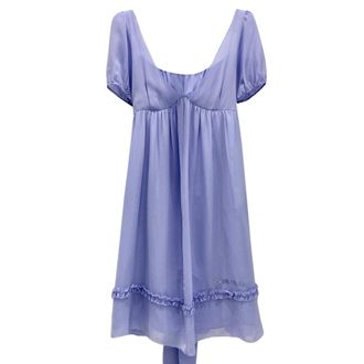 Blumarine Blugirl Folies Lavender Blue Silk Dress Size M