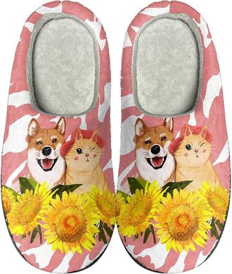 Generic [Warm Upgrade] Womens Warm Slippers Soft and Comfortable Warm Your Feet in Winter Womens Booties Slippers Outdoor (Watermelon Red, 4.5)