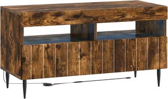vidaXL Mueble De Tv Led Roble Ahumado Madera De Ingenier&iacute;a Vidaxl