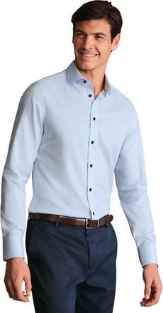 CHARLES TYRWHITT Non-Iron Stretch Printed Trim Shirt in Sky Blue at Nordstrom, Size 16.5 - 36