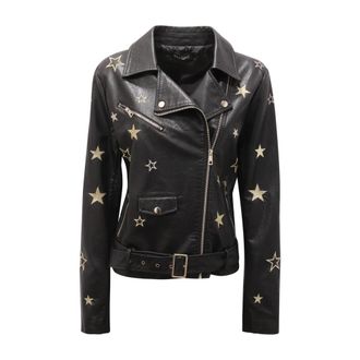 Mangano Chiodo Ittey Jacket - Dames - Leren en Su&egrave;de Jassen - Zwart - L - Jassen
