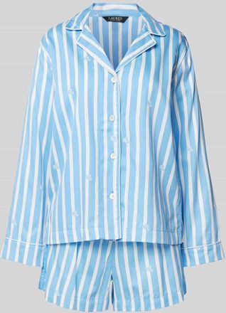 Lauren Ralph Lauren Pyjama mit Logo-Print in Blau, Größe L