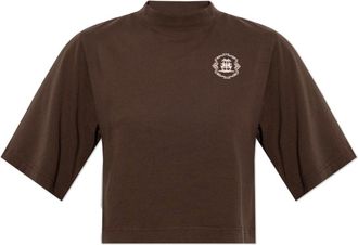 Palm Angels Tops, Dames, Bruin, S, Katoen, Oversized katoenen T-shirt