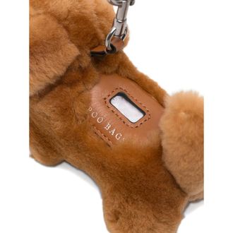 Anya Hindmarch 210195 Faux Fur Dog-Shaped Keychain - Brown