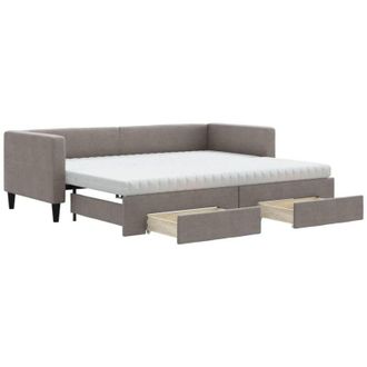 vidaXL Sof&aacute; Cama Nido Con Cajones Tela Gris Taupe 80x200 Cm Vidaxl