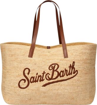 MC2 Saint Barth Woven Tote Bag with Leather Handles