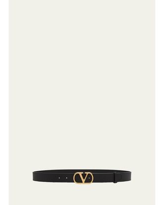 Valentino Garavani VLogo Signature Leather Belt 30MM
