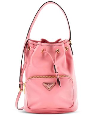Prada Drawstring Pocket Soft Calf Small bucket bag - Rosa