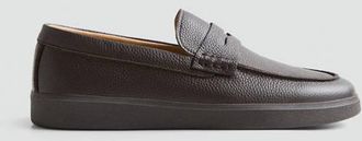 Mango Mocassini pelle fascetta marrone - Uomo - 39 - MANGO MAN