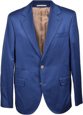 Brunello Cucinelli Indigo Classic Tailored Blazer, Brand Size 50 (US Size 40)
