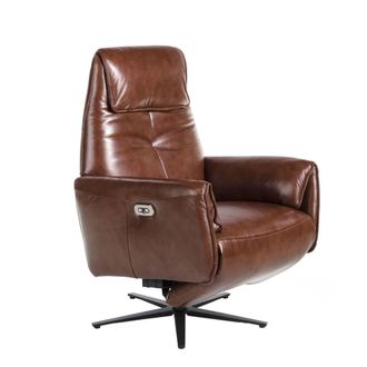 Angel Cerd&aacute; Sill&oacute;n relax giratorio piel marr&oacute;n chocolate
