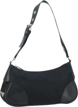 Prada Pre-owned Shoulder Bags, female, Black, Size: ONE SIZE Pre-owned Vintage Nylon Shoulder Bag
