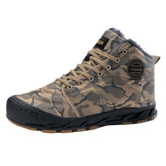 Generic Men winter snow boots are waterproof warm plush comfortable cold resistant non slip short boots (beige,8.5)