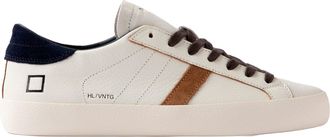 D.A.T.E. Low-Top Goat Leather Sneakers with Suede Accents
